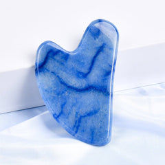 Natural Blue Aventurine Gua Sha Heart Shaped Face Massager Tools - yuelf