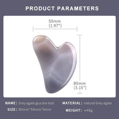 Natural Grey Agate Gua Sha Massager | Face Guasha Tools - yuelf
