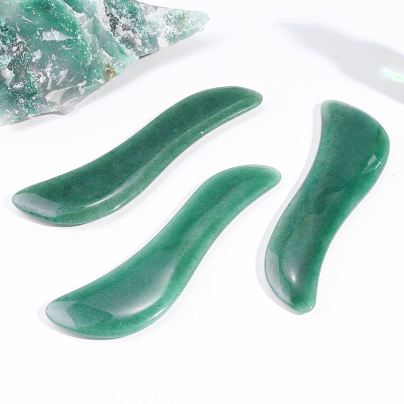 S Shaped Natural Green Aventurine Gua Sha Tools - yuelf