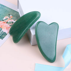 V Shaped Green Aventurine Gua Sha | Facial Massage Tools - yuelf