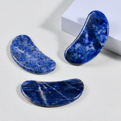 Natural Sodalite Moon - Shaped Gua Sha Tools | Face Guasha Massager - yuelf