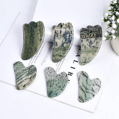 Grass Fossils Gua Sha Tools | V & Horn ShapedGuasha Massgaer for Face - yuelf