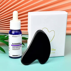 Natural Black Obsidian Gua Sha | V Shaped Guasha Tools - yuelf