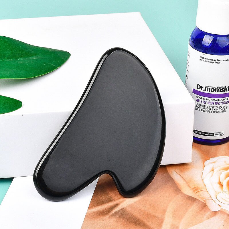 Natural Black Obsidian Gua Sha | V Shaped Guasha Tools - yuelf