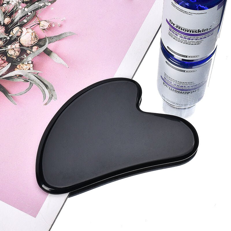 Natural Black Obsidian Gua Sha | V Shaped Guasha Tools - yuelf