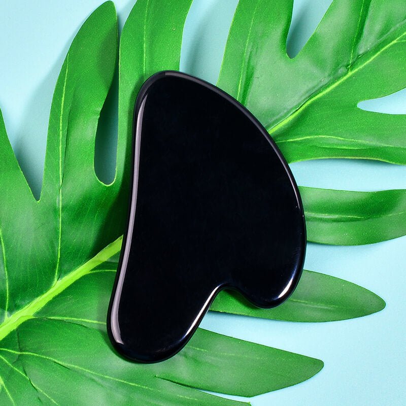 Natural Black Obsidian Gua Sha | V Shaped Guasha Tools - yuelf