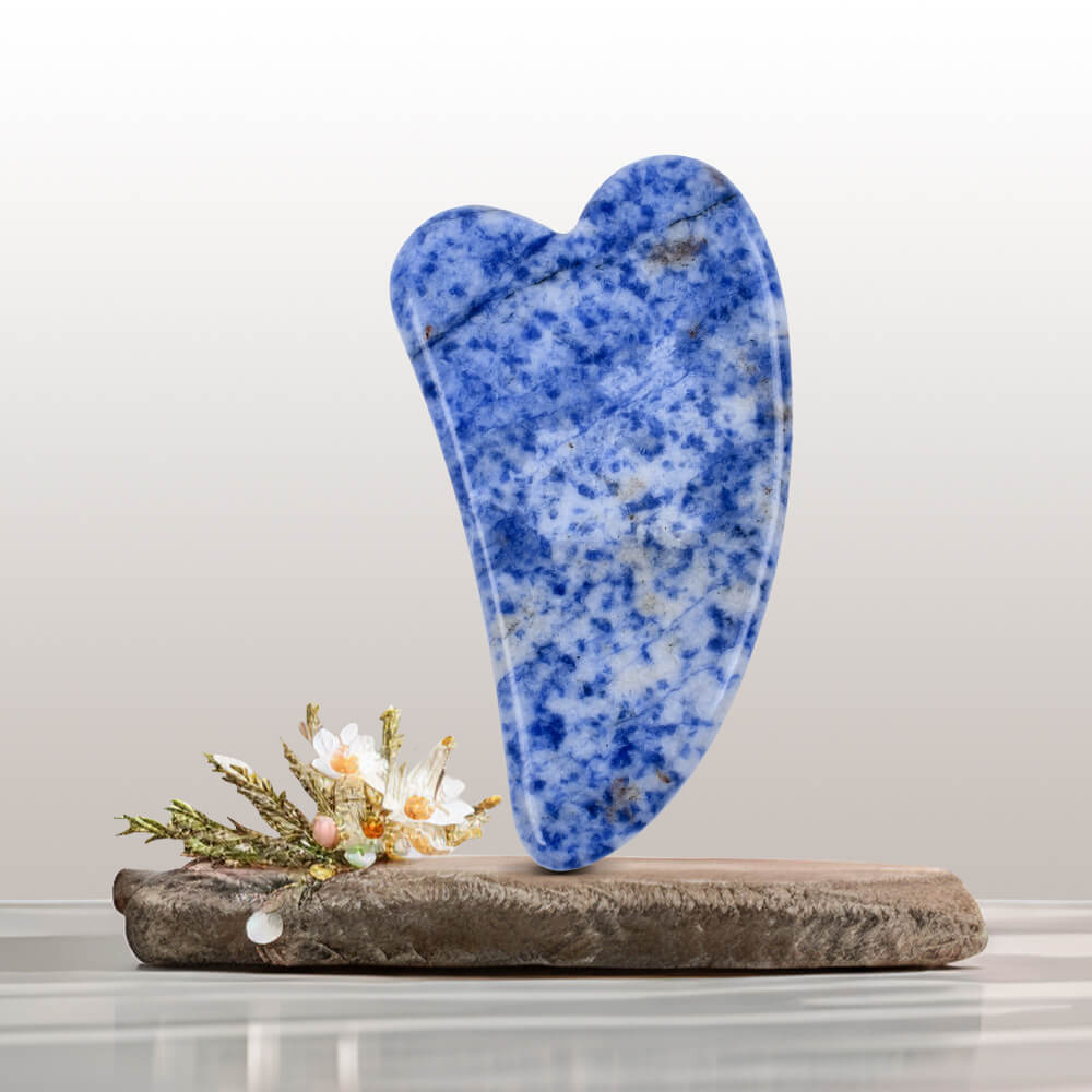 Blue Spot Medium V Gua Sha Facial Guasha Massager - yuelf