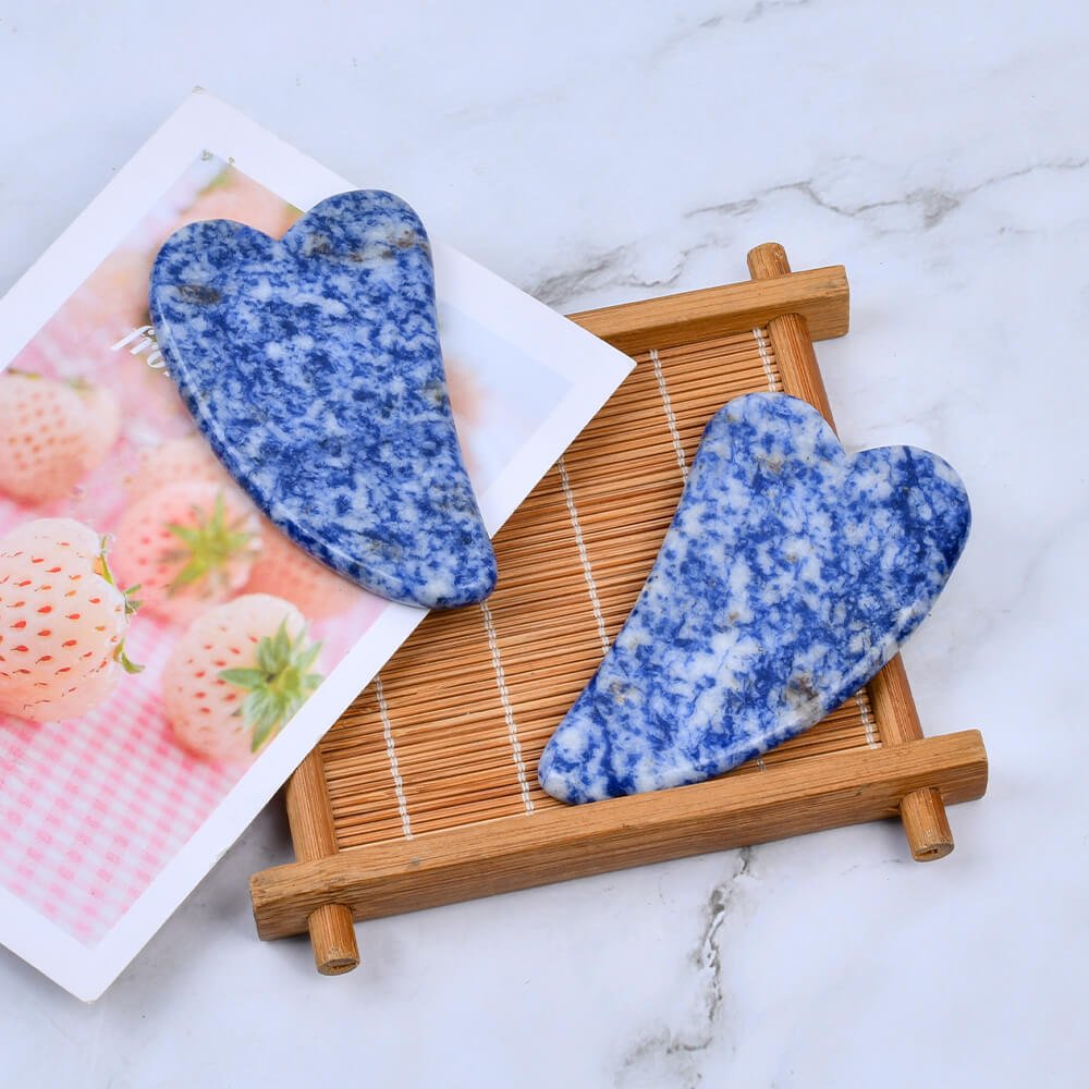 Blue Spot Medium V Gua Sha Facial Guasha Massager - yuelf
