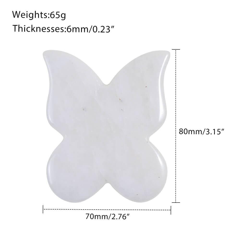 Natural White Stone Butterfly Gua Sha | Facial Guasha Massage Tools - yuelf