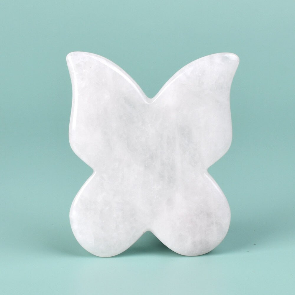Natural White Stone Butterfly Gua Sha | Facial Guasha Massage Tools - yuelf