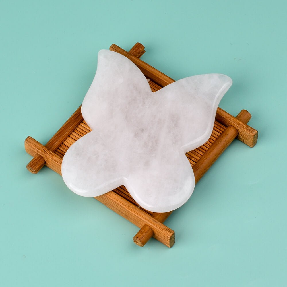 Natural White Stone Butterfly Gua Sha | Facial Guasha Massage Tools - yuelf