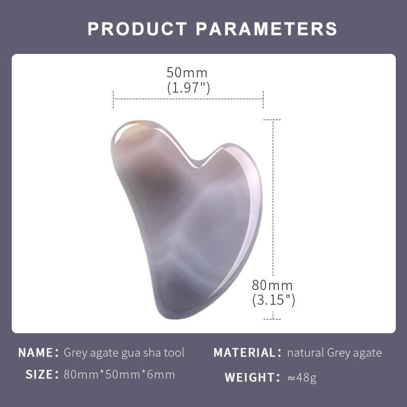 Natural Grey Agate Gua Sha Massager | Face Guasha Tools - yuelf