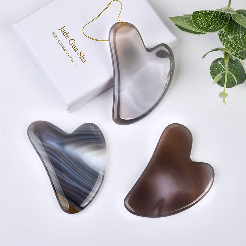 Natural Grey Agate Gua Sha Massager | Face Guasha Tools - yuelf