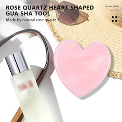 Rose Quartz Heart Shaped Gua Sha | Facial Guasha Massager Tools - yuelf