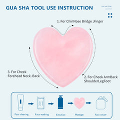 Rose Quartz Heart Shaped Gua Sha | Facial Guasha Massager Tools - yuelf