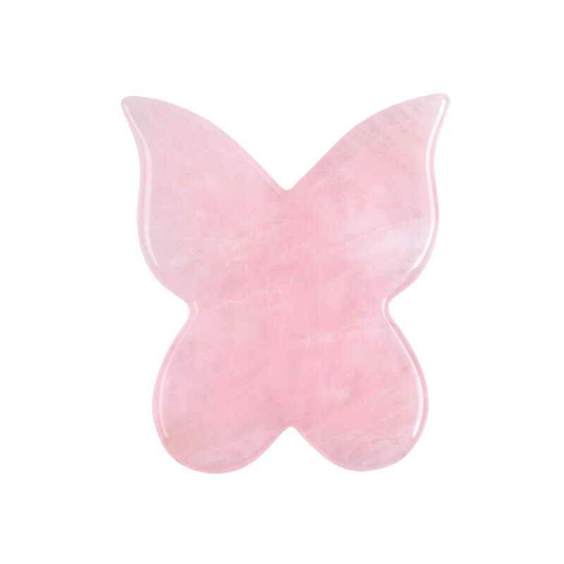 Natural Rose Quartz Butterfly Gua Sha | Facial Guasha Massager - yuelf