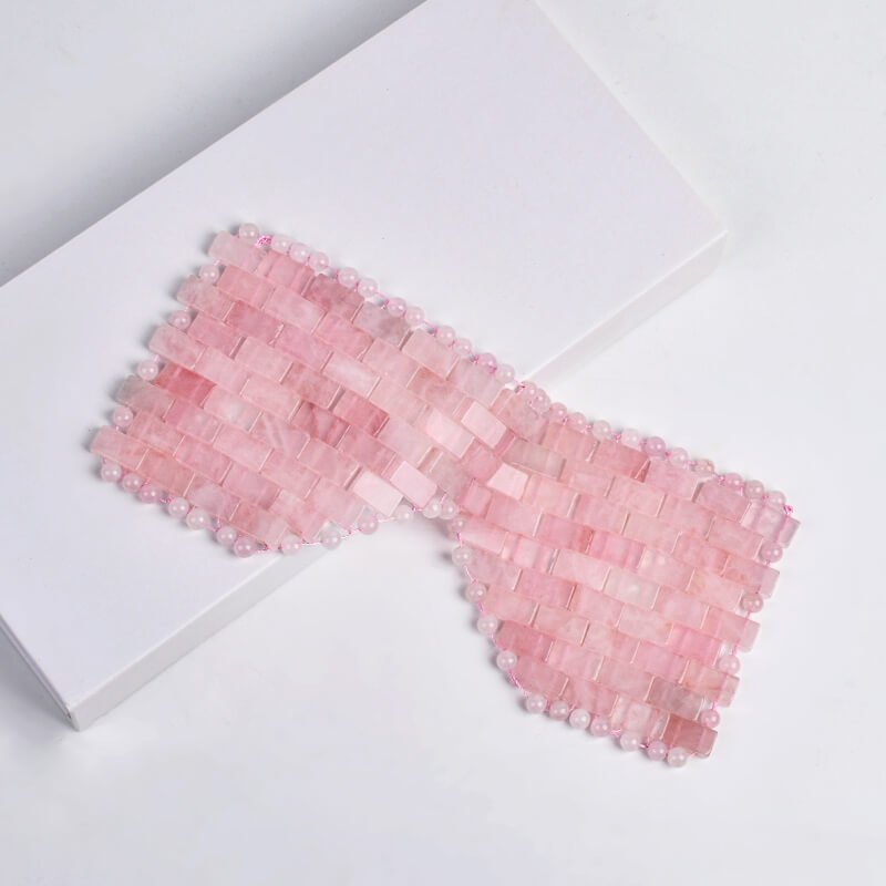 Natural Rose Quartz Eye Mask – Eye Cooling Mask for Relaxation - yuelf