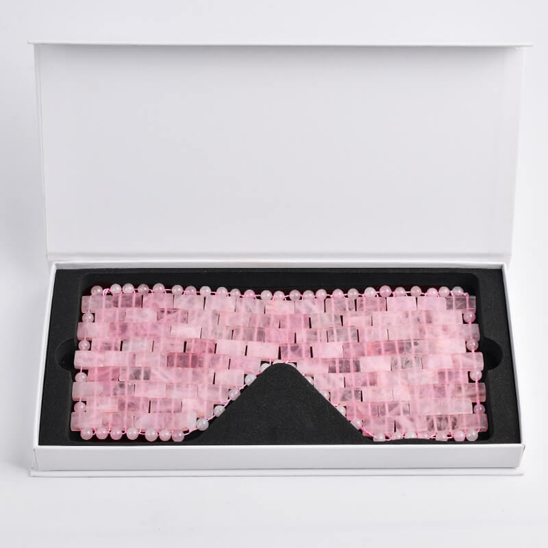 Natural Rose Quartz Eye Mask – Eye Cooling Mask for Relaxation - yuelf