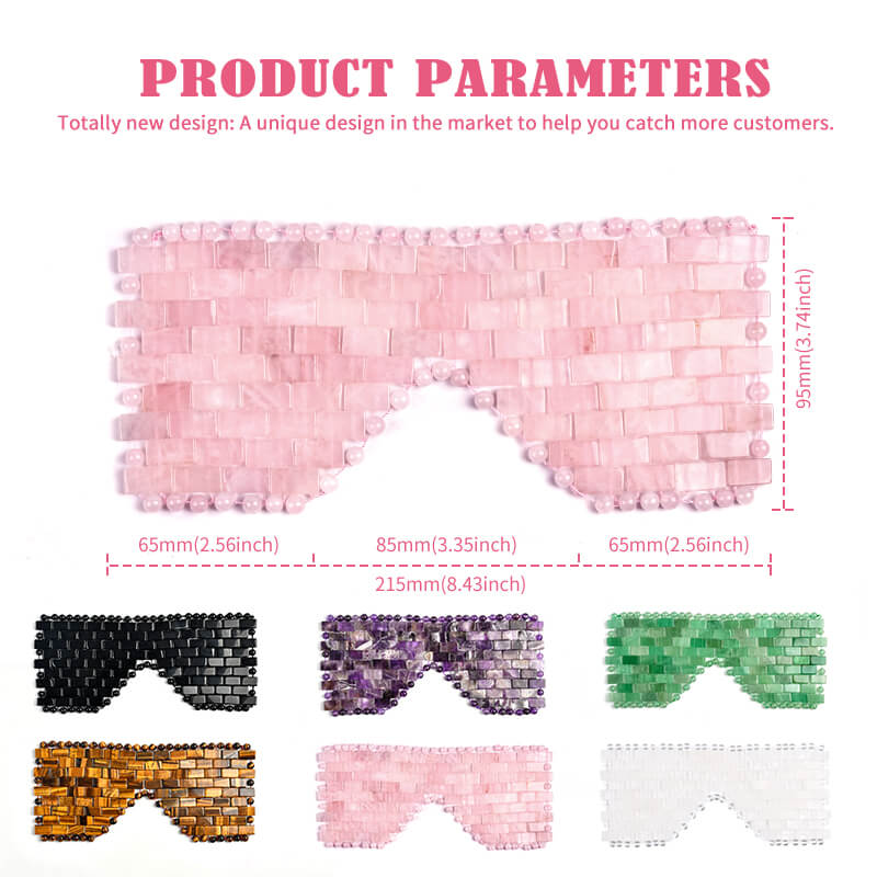 Natural Rose Quartz Eye Mask – Eye Cooling Mask for Relaxation - yuelf