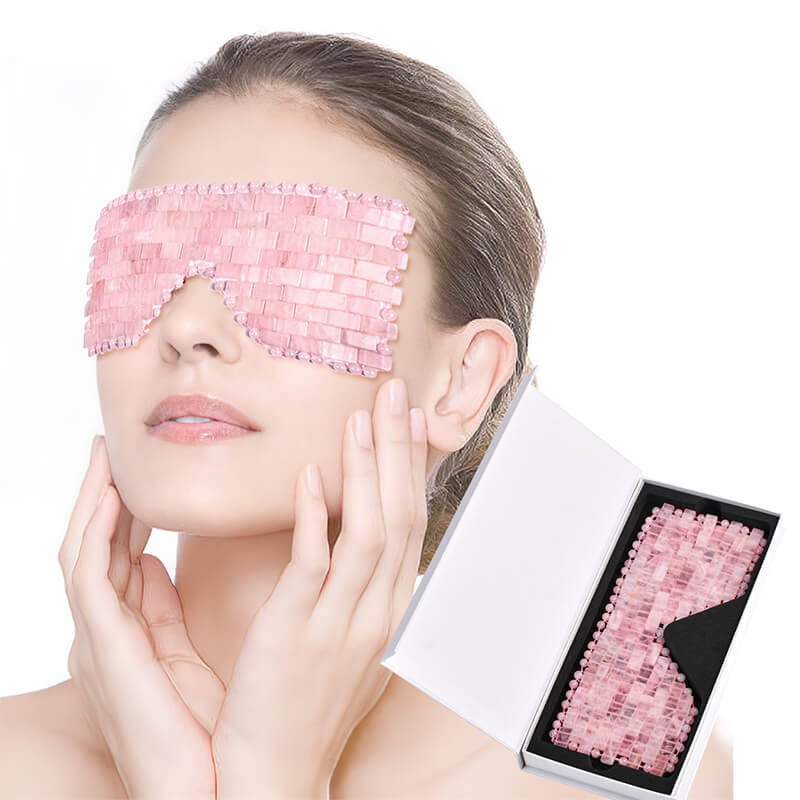 Natural Rose Quartz Eye Mask – Eye Cooling Mask for Relaxation - yuelf