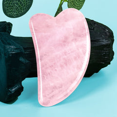 V Shaped Natural Rose Quartz Gua Sha | Face Massage Tools - yuelf