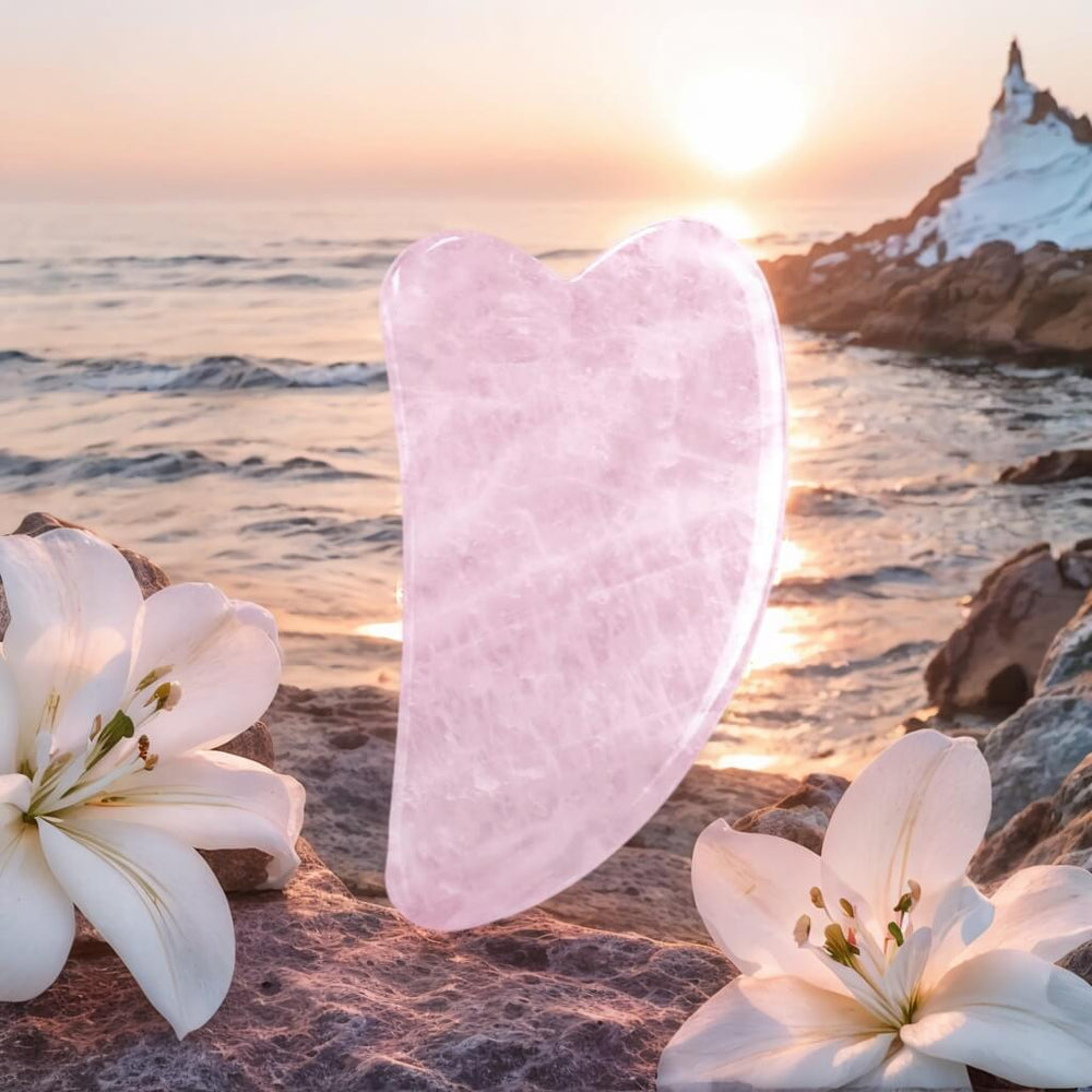 V Shaped Natural Rose Quartz Gua Sha | Face Massage Tools - yuelf